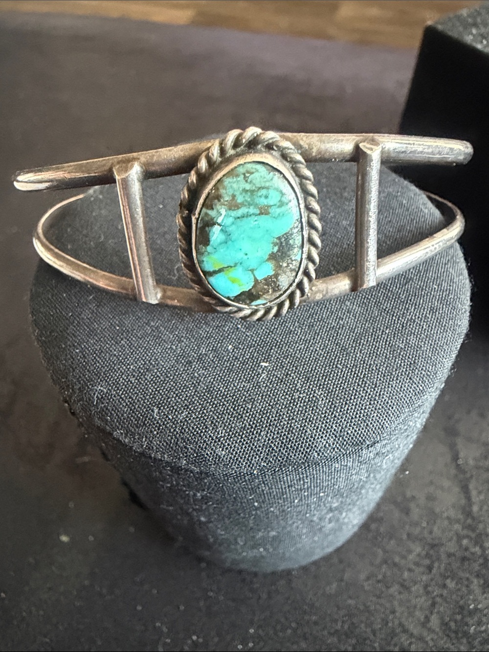 Turquoise Stone Silver Cuff Bracelet - Women Jewelry